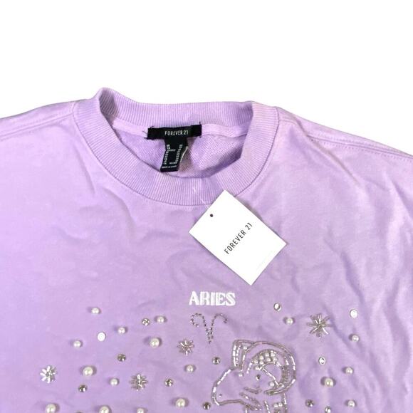 Forever 21 x Aries Star Sign Beaded Embroidered Oversized Sweater NWT - XS - Picture 3 of 4